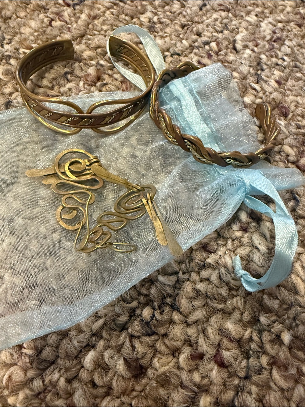 Cooper jewelry bracelets and earring